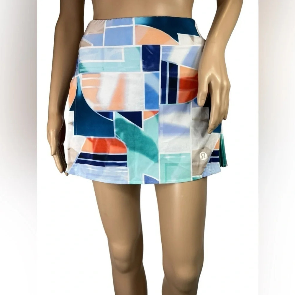 Lululemon Womens Peek  Pleat Tennis Skirt Shadow Court Multi Night Sea 2